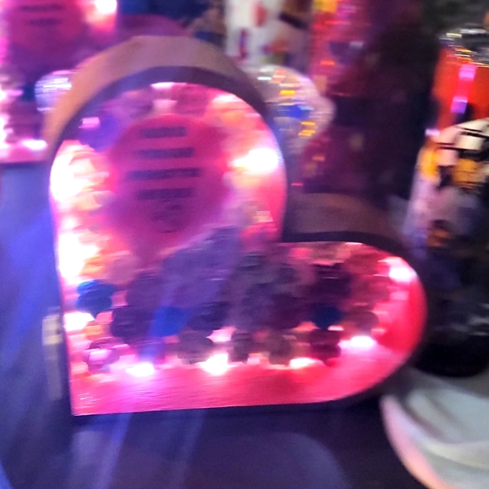 Wooden light up floral heart